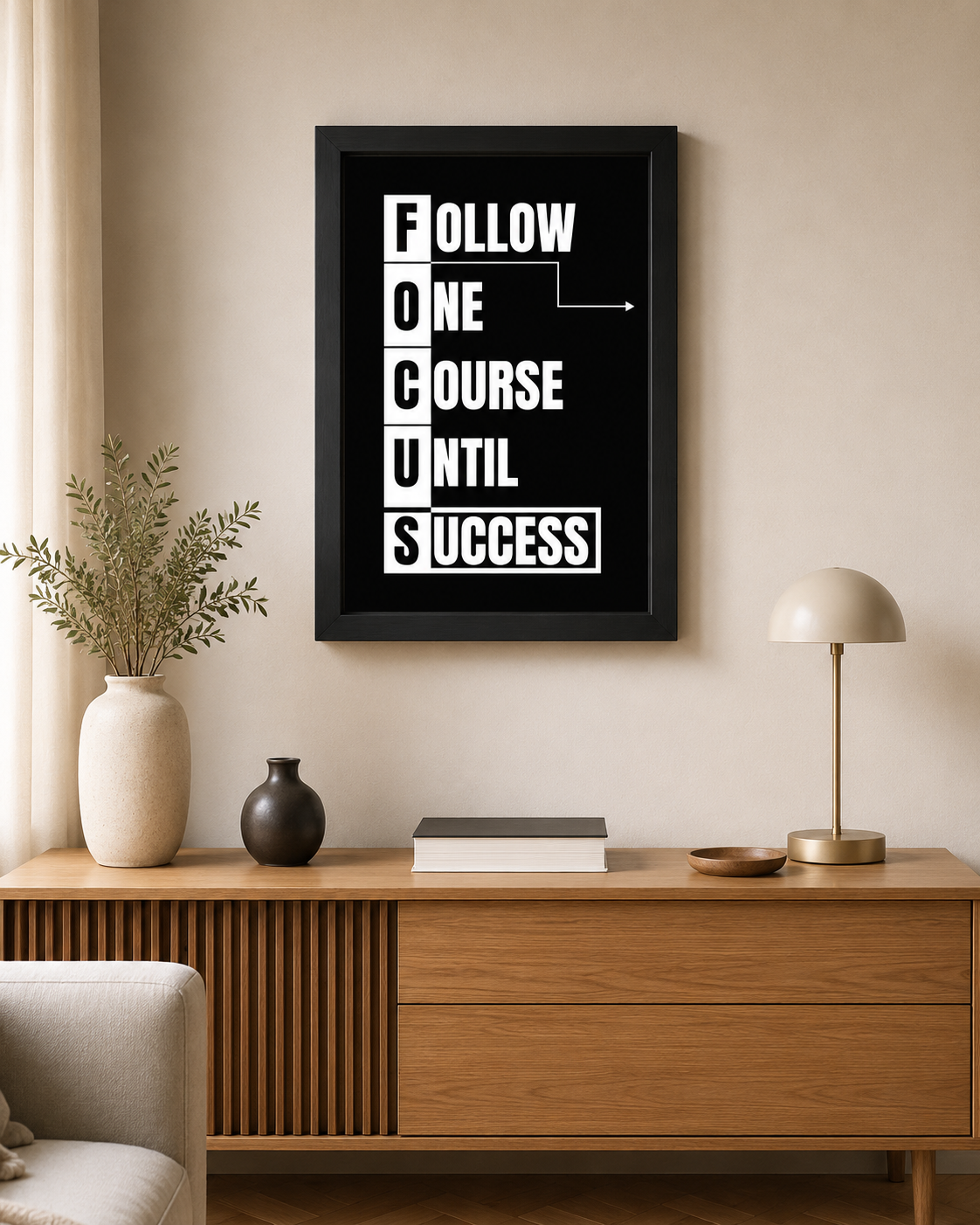 Follow One Course Until Success Motivational Frame - Image 3